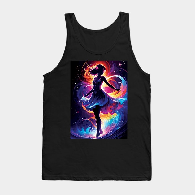 Woman in Galaxy Tank Top by manbaito